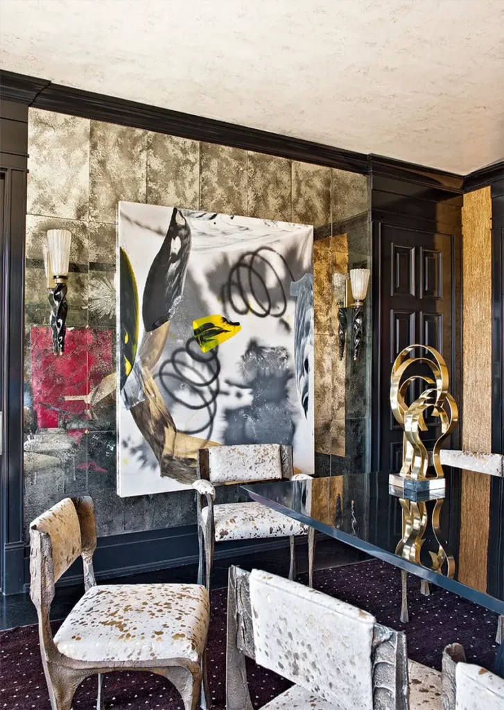 luxury dining room with collectible furniture